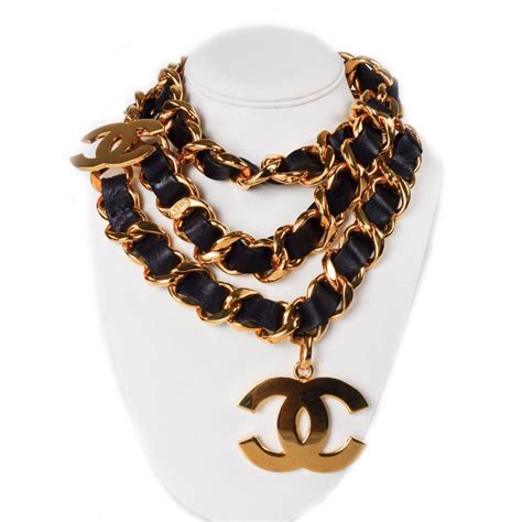 chanel black necklaces|chunky chanel necklace.